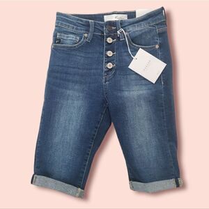 Kancan | NWT Button Fly High Rise Denim Bermuda Shorts Size 1 / 24